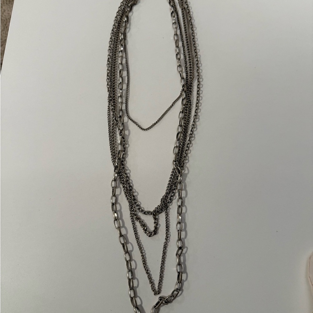 Chic Silver Multi-Layer Necklace